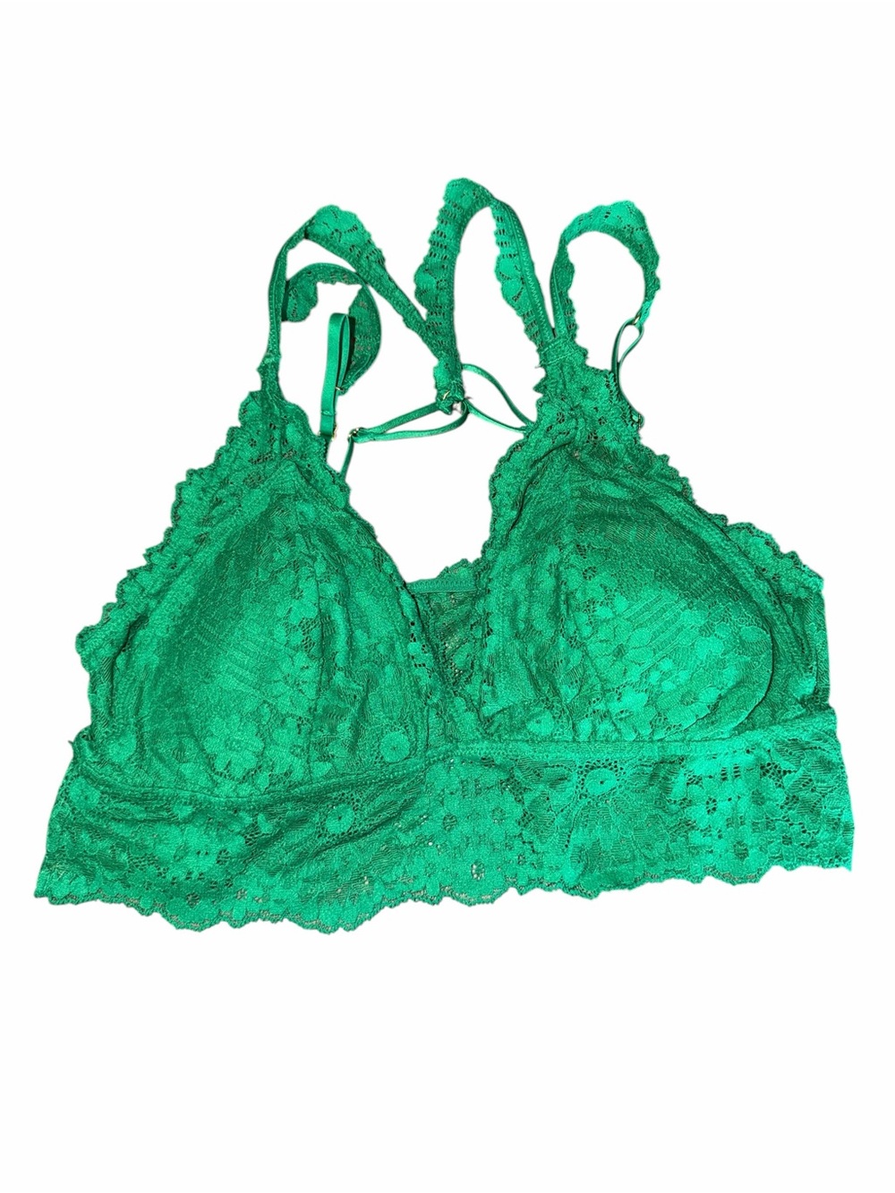 aerie Emerald Lace Triangle Bralette